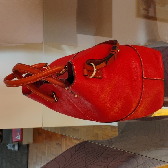 Dooney & Bourke Red Leather Tote - Picture 3 of 7